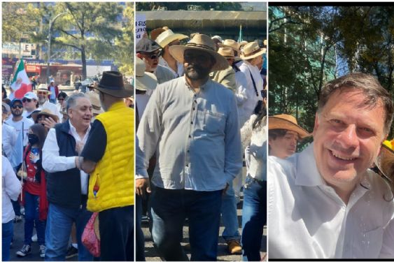 Foto de: Acosta Naranjo, Belaunzarán y Emilio Álvarez Icaza son vistos en la marcha de este 15 de noviembre