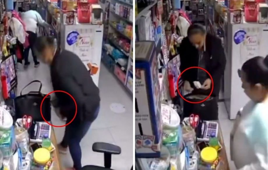 Mujer roba la cartera de la encargada de un supermercado en Tijuana y con eso paga la cuenta | Video