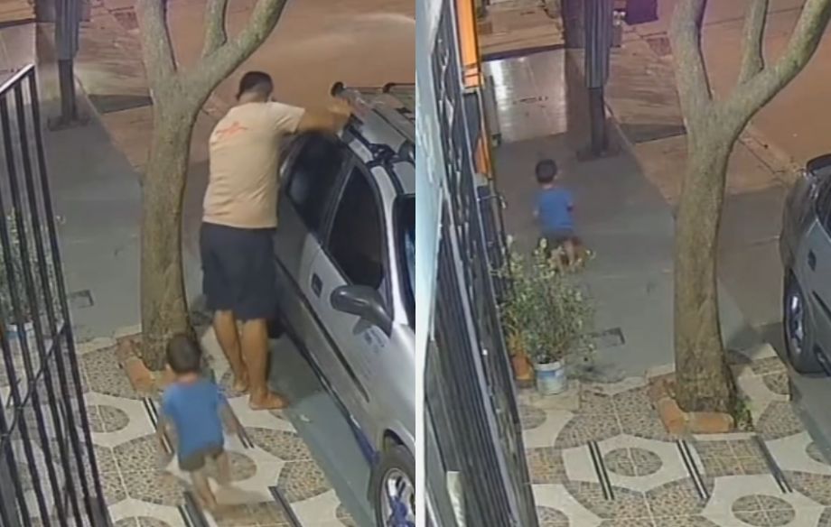 Fatal descuido papá cierra la puerta de su casa y no se da cuenta que su bebé se quedó afuera | VIDEO