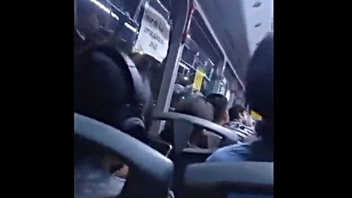 Conductor del transporte público se niega a avanzar si no aparece el teléfono celular que una señora perdió en el camión: VIDEO