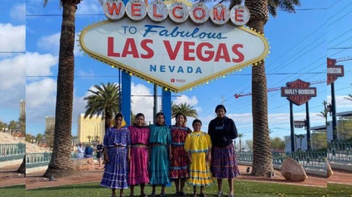 Tras 52 horas sin parar, mujeres rarámuris corren desde Los Angeles hasta Las Vegas Nevada