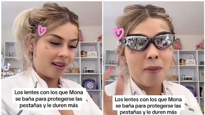 "Mona" se vuelve viral tras revelar que usa lentes para bañarse y así no arruinar sus pestañas: VIDEO