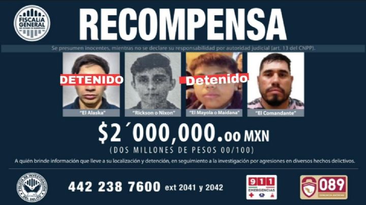 Detienen a 5 personas relacionados con 11 homicidios en Querétaro, se ofrecía recompensa por 2 de ellos 