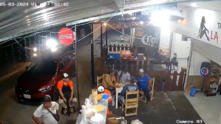VIDEO: hombre protege a su bebé durante ataque con bomba molotov en taquería