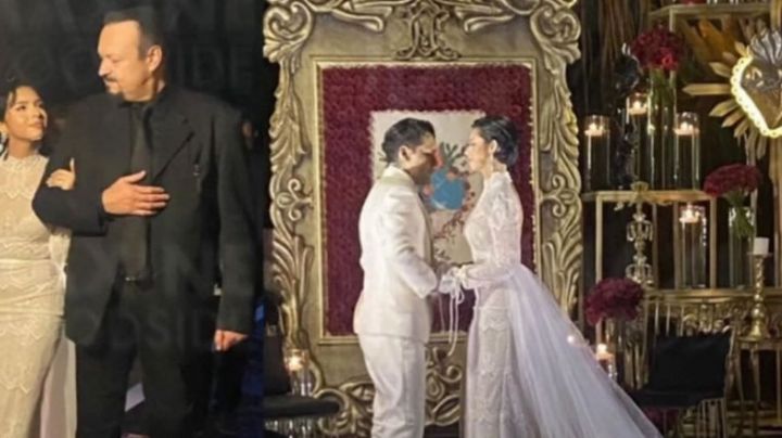 Ángela Aguilar: Pepe Aguilar la entregó en el altar, Nodal y ella se casaron de blanco | FOTOS