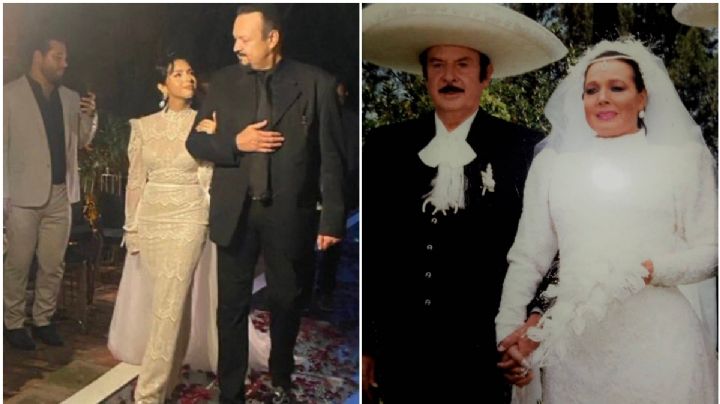 Ángela Aguilar rinde homenaje a Flor Silvestre con su vestido de novia y accesorios de su abuela