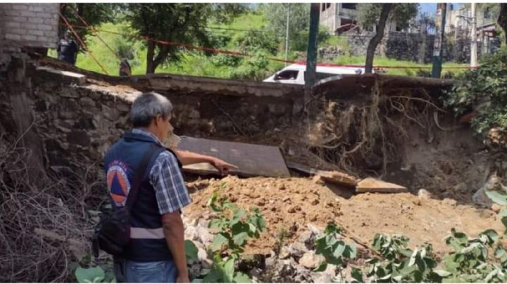 Reportan deslave en avenida principal de San Pedro Atocpan, Milpa Alta: ¿hasta cuándo estará cerrada?