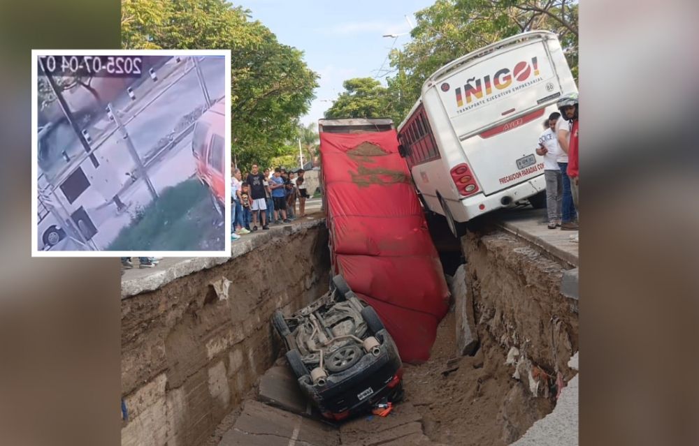Revelan VIDEO del momento exacto en el que se abrió un mega socavón en Guadalajara