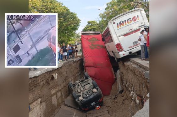 Foto de: Revelan VIDEO del momento exacto en el que se abrió un mega socavón en Guadalajara