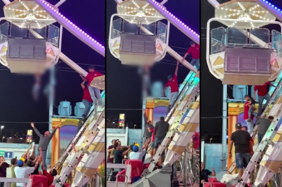 VIDEO: Niño queda colgado de rueda de la fortuna en Feria de Torreón