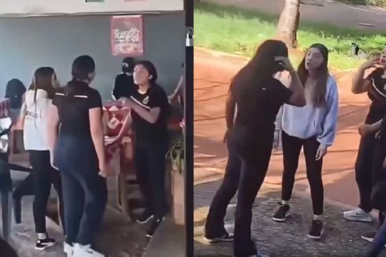 Foto de: Familia defiende a joven de sus acosadoras de la escuela y se agarran a golpes en un restaurante | VIDEO