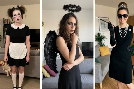 5 disfraces de Halloween que puedes hacer con un vestido negro que ya tienes en el clóset: ángel oscuro, muñeca y más