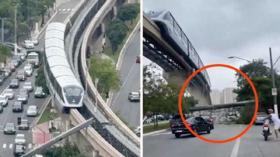 Tren choca contra una grúa que cayó sobre las vías y genera caos en las calles | IMÁGENES FUERTES