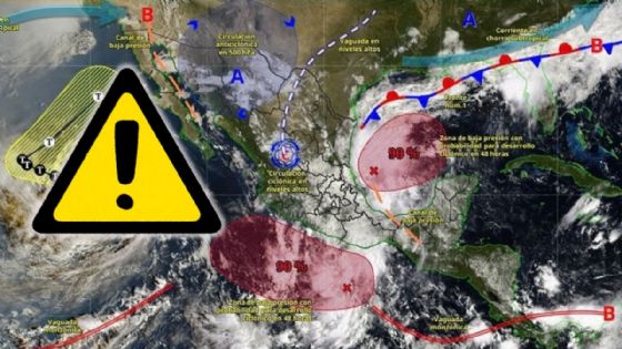 ALERTAN por lluvias torrenciales en Veracruz durante las próximas horas; 2 posibles ciclones se acercan a México