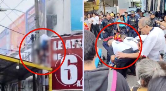 Hombre sufre graves quemaduras de segundo y tercer grado tras electrocutarse mientras instalaba publicidad | VIDEO