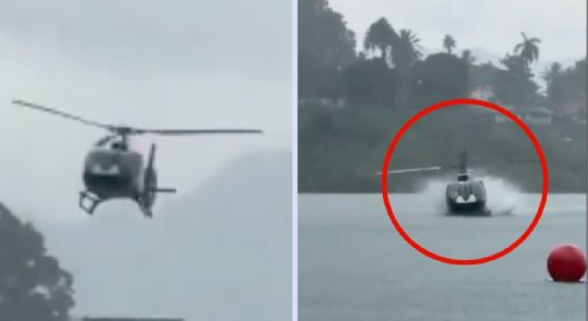 Helicóptero se desploma en el Lago Atitlán a minutos de despegar; viajaban 7 personas a bordo | VIDEO