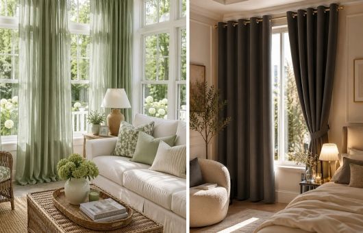 ¿De qué color poner las cortinas de tu casa, según el tono de la pared y la posición de la ventana?