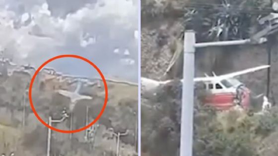 Foto de: Avioneta se estrella brutalmente y cae a un barranco tras perder de vista la pista en pleno aeropuerto | VIDEO