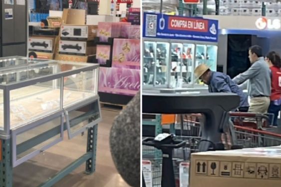 Foto de: Captan momento exacto en que asaltaron a mano armada la zona de joyería en Costco Celaya | VIDEO