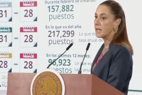 Foto de: Claudia Sheinbaum destaca registro de 22.5 millones de empleos afiliados al IMMS