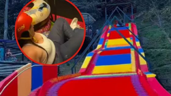 Foto de: Mujer muere al lanzarse de un tobogán, salió volando desde varios metros de altura: “No tenga miedo” | VIDEO