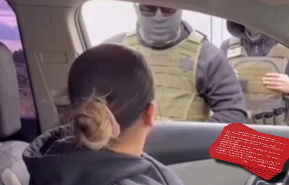 Mujer reta al ICE y les saca la "tarjeta roja" para evitar ser detenida: "no hablo inglés" | VIDEO
