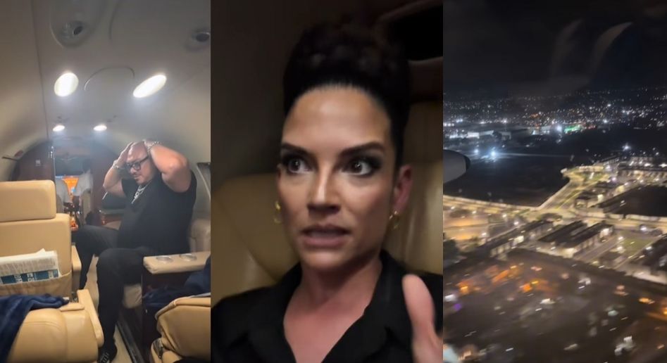 Falla el avión de Natalia Jiménez en pleno vuelo y aterrizan de emergencia | VIDEO