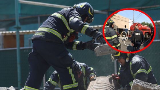 Foto de: Bombero arriesga su vida al cargar un tanque de gas en llamas y evita explosión en restaurante de la CDMX | VIDEO