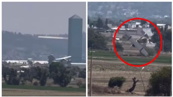 Graban en VIDEO momento exacto del desplome de avioneta de Huejotzingo, Puebla