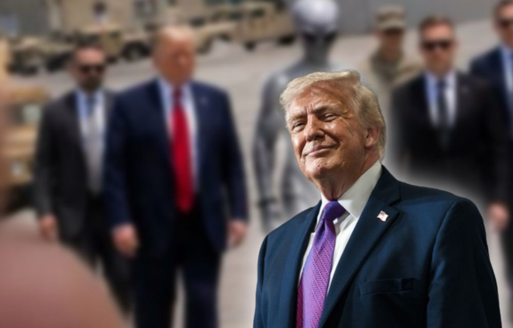 Donald Trump enciende las redes tras compartir fotografía suya caminando con un alienígena en una base militar