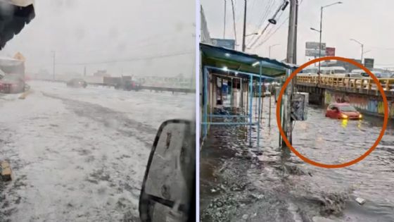 Fuerte granizada azota varias regiones del Estado de México y deja autos varados por severas inundaciones | VIDEOS