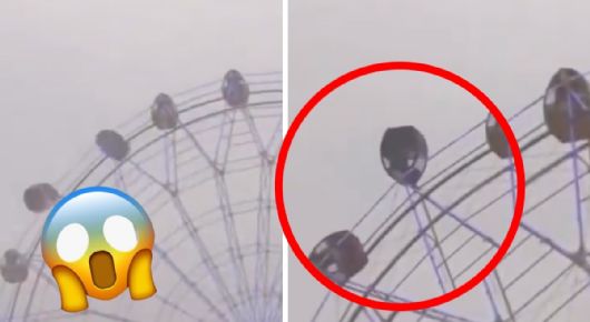 ¡Una pesadilla! Captan impactante momento en que vientos fuertes hacen girar cabinas de rueda de la fortuna