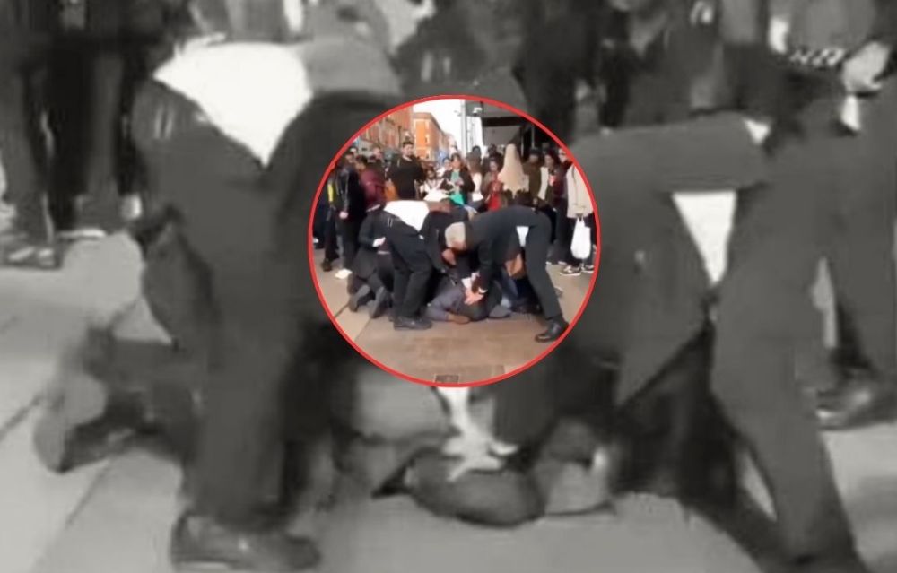Guardias de una tienda aplastan a supuesto ladrón de perfumes hasta quítale la vida | VIDEO