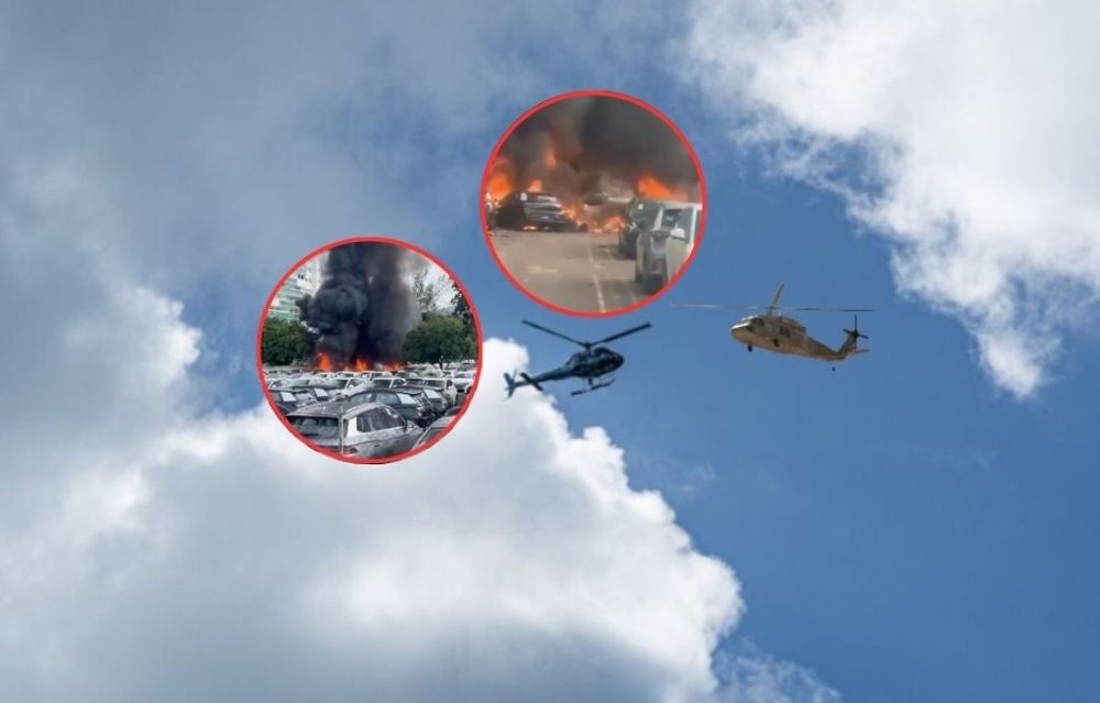 Helicópteros chocan en el aire y explotan al caer en estacionamiento; hay varios muertos: VIDEO