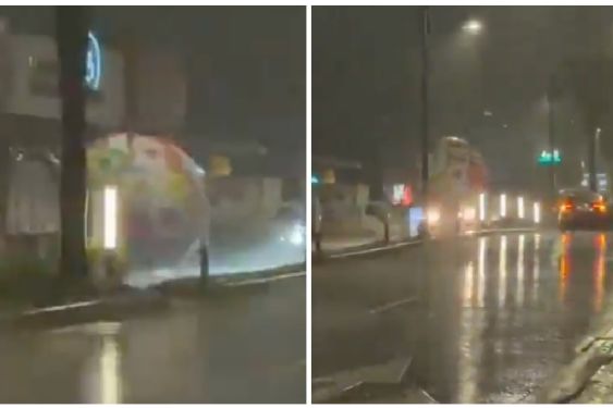Foto de: Video viral: pelota mundialista de dos metros rueda sin control por calles de San Salvador