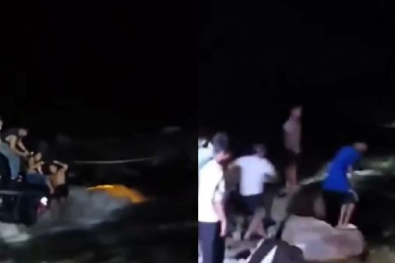 Foto de: Así fue el dramático rescate de 4 jóvenes que terminaron atrapados dentro de una camioneta en una inundación | VIDEO