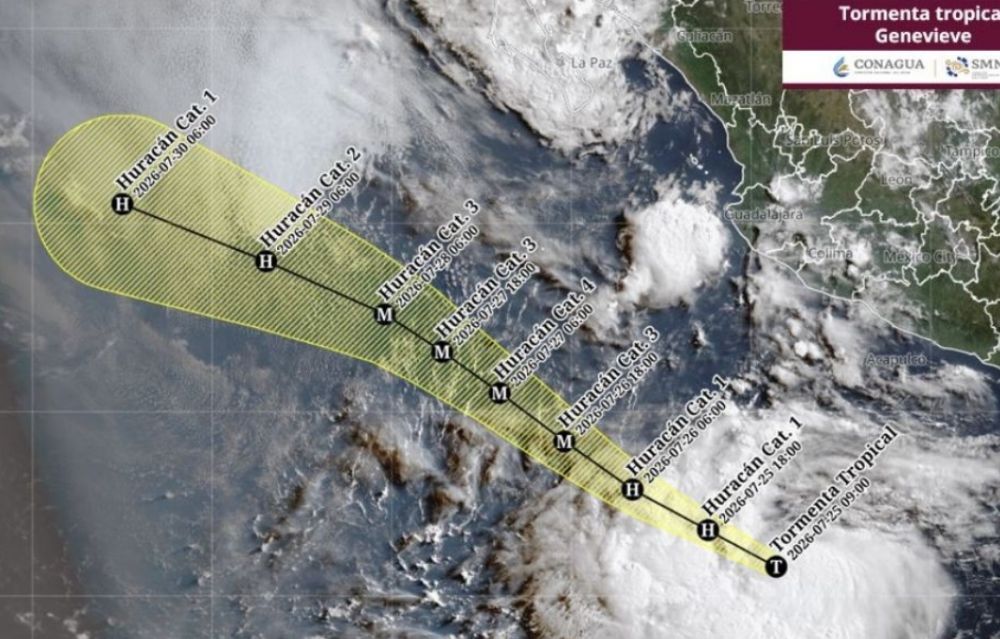Tormenta Genevieve podría convertirse en categoría 4 este lunes 27 de julio