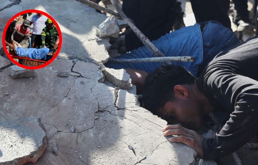 Graban el momento exacto en que rescatan con vida a una madre y su bebé tras terremoto de 7.4 | VIDEO