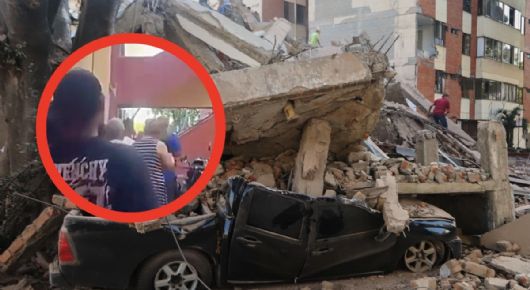 Hombre muere aplastado por escaleras durante el terremoto de 7.4 que sacudió Colombia | IMAGENES FUERTES