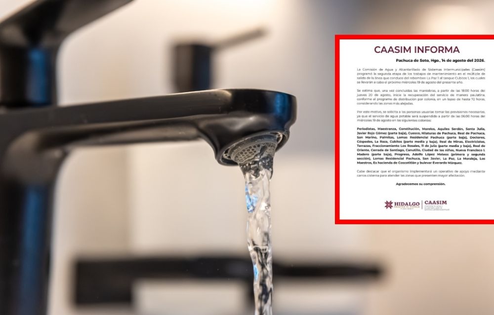 Alertan por megacorte de agua hasta el 23 de agosto | Lista de colonias que serán afectadas