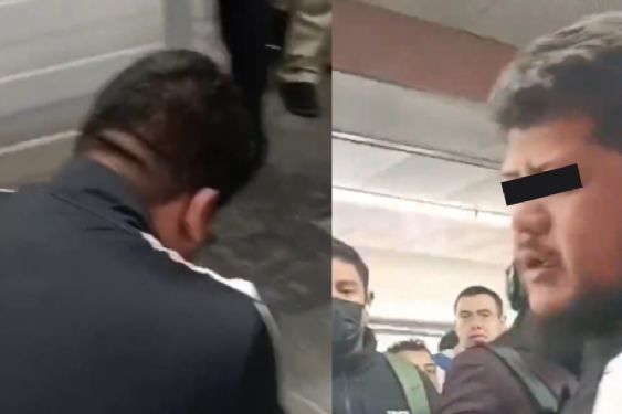 Foto de: Hombre recibe una brutal paliza por pasajero tras acosar a una mujer en Metro Tacubaya | VIDEO