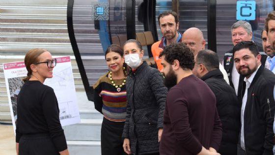 Sheinbaum reaparece tras padecer gripa; supervisa trabajos de la Línea 4 del cablebús Estación Universidad