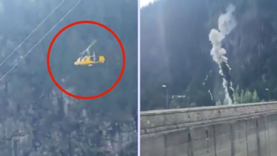 Helicóptero choca contra cables de un teleférico y se desploma tras incendiarse; hay 2 personas muertas | VIDEO