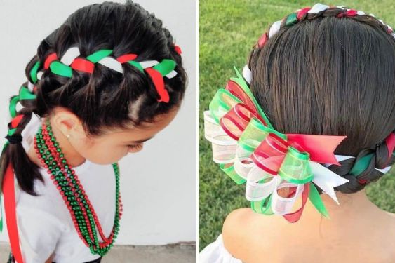 Foto de: Ideas de peinados para niñas en la fiesta mexicana del 15 de septiembre