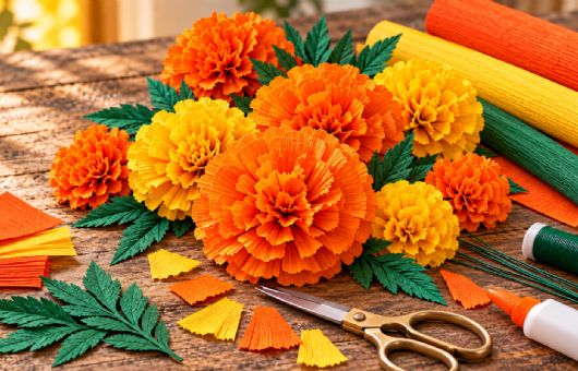 ¿Cómo hacer flores de cempasúchil con papel crepé? Paso a paso fácil para Día de Muertos